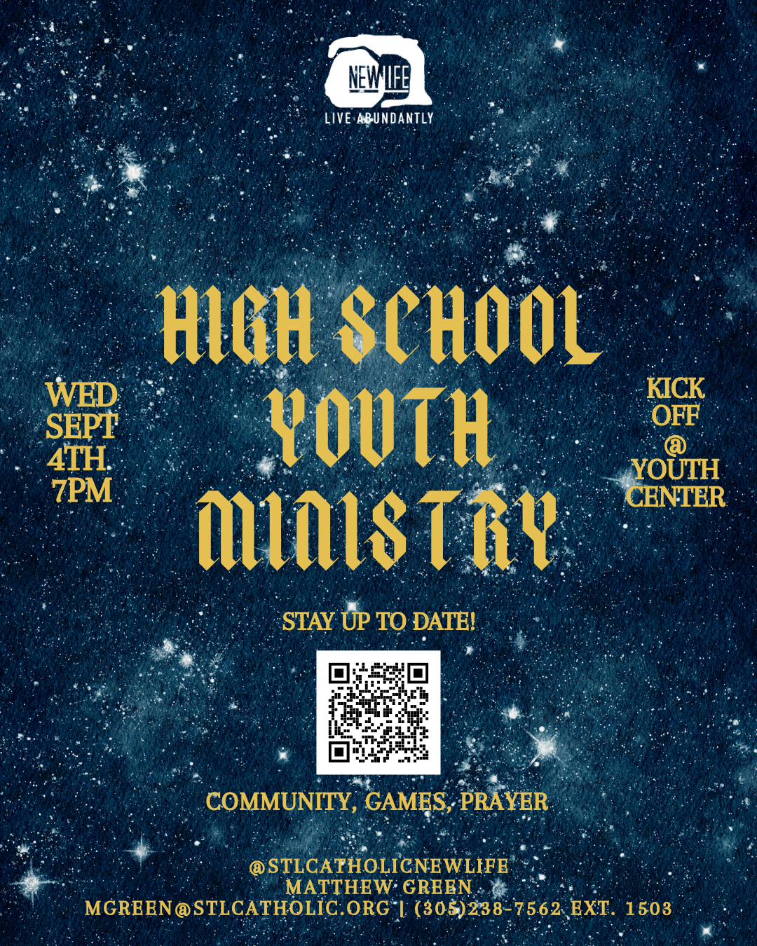 High School Youth Ministry is back!